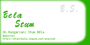 bela stum business card